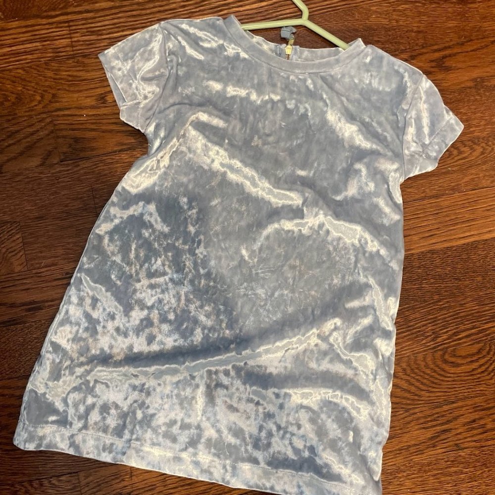 Crewcuts girls pale blue crushed velvet dress size 4